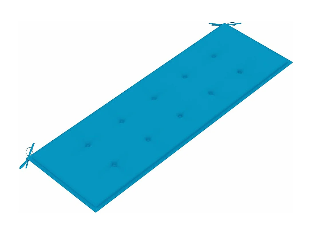 Banc Batavia avec coussin bleu 150 cm Bois de teck massif REO77692