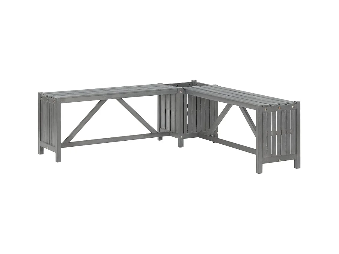 Banc d'angle de jardin et jardinière 117 cm Bois d'acacia Gris REO19961