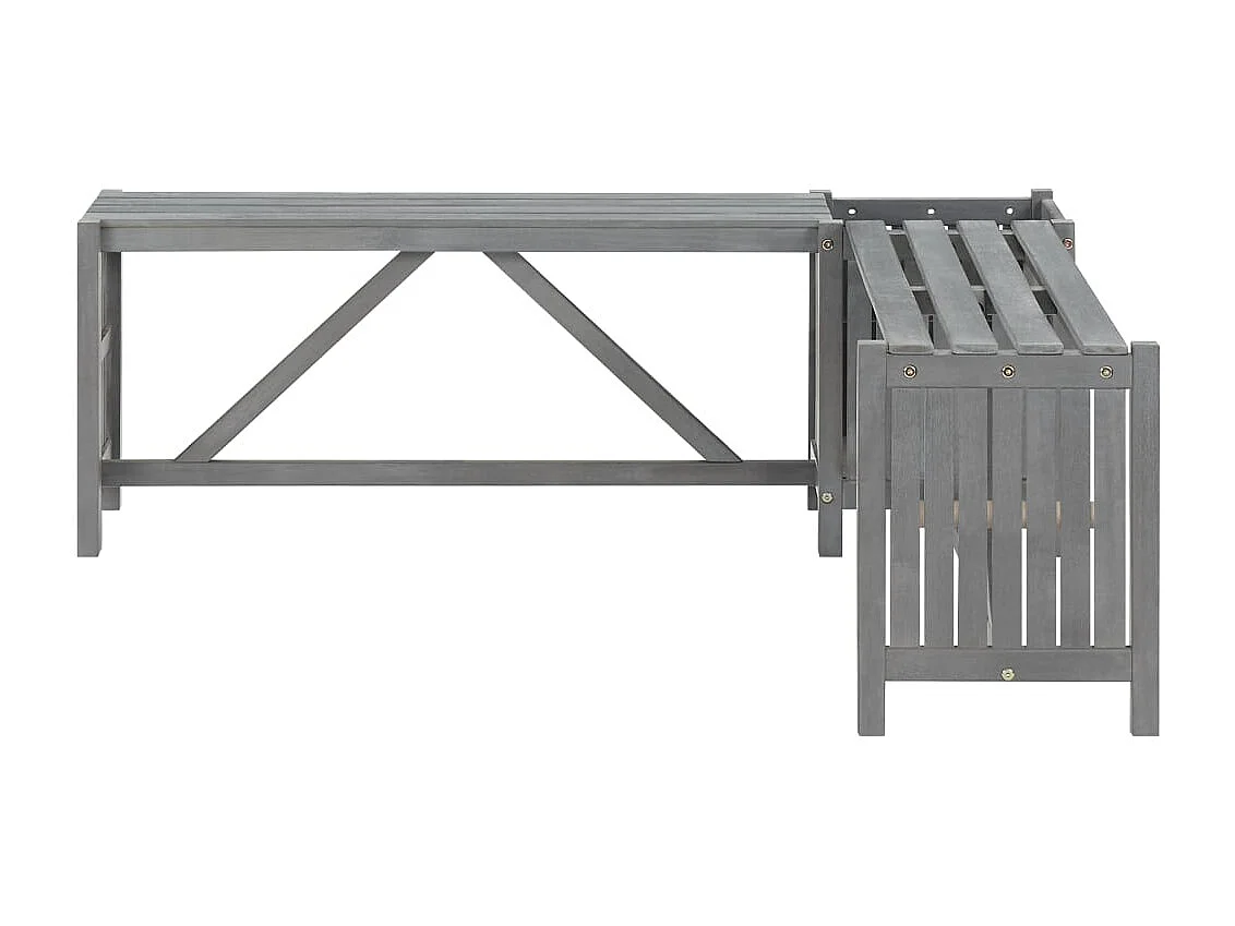Banc d'angle de jardin et jardinière 117 cm Bois d'acacia Gris REO19961
