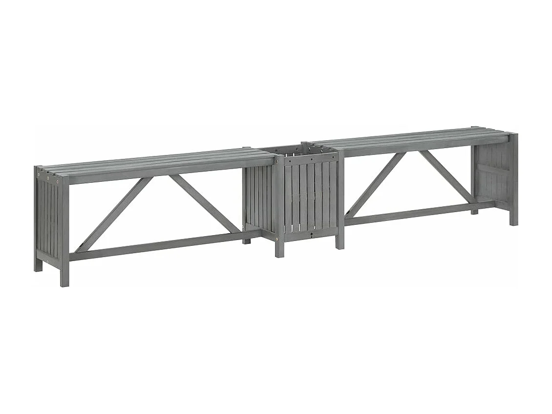 Banc d'angle de jardin et jardinière 117 cm Bois d'acacia Gris REO19961