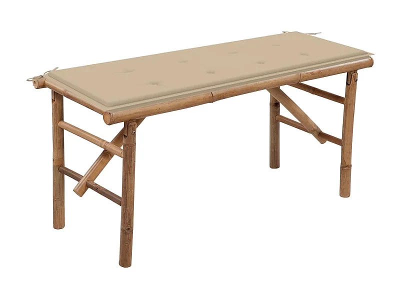 Banco de jardín plegable con cojín bambú 118 cm ES59795