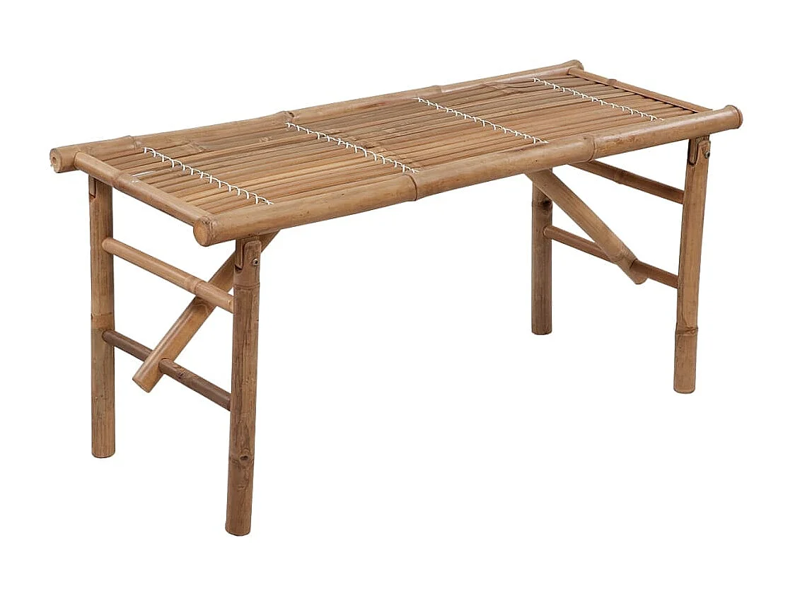 Banc de jardin pliable avec coussin 118 cm Bambou REO86334