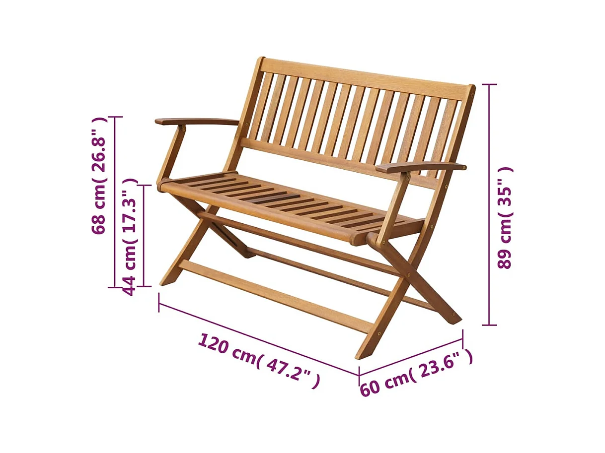 Banc de jardin 120 cm Bois d'acacia solide REO78233