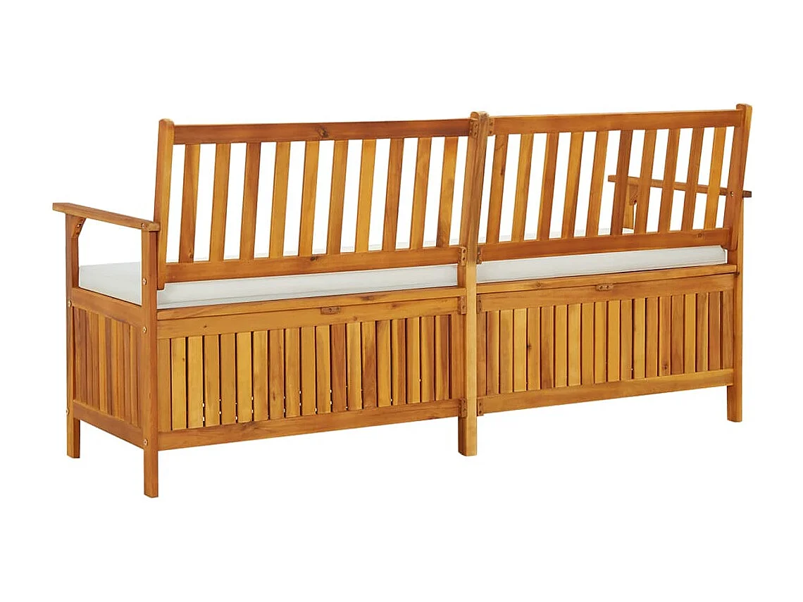 Banco de almacenaje con cojín madera maciza de acacia 170 cm ES27644