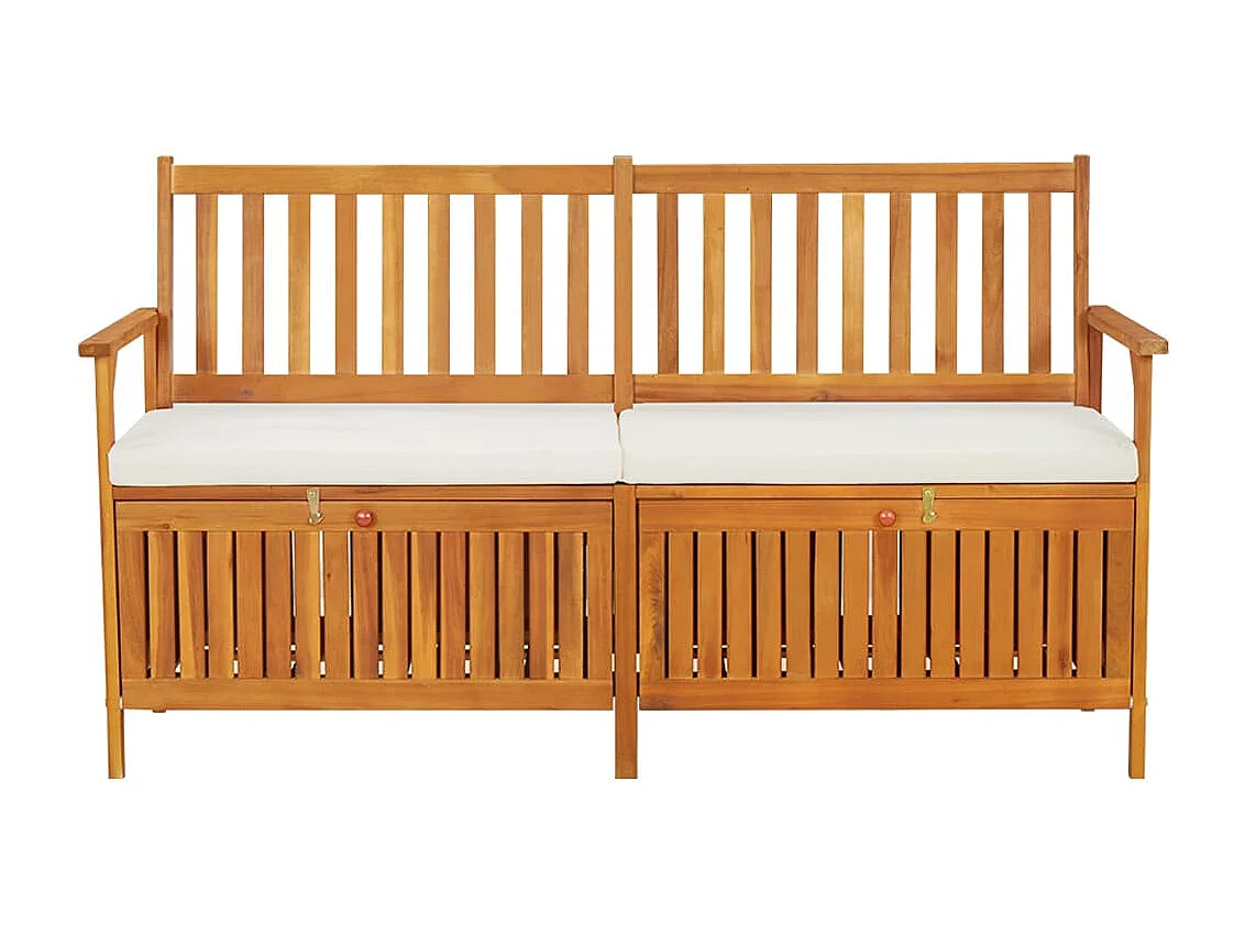 Banc de rangement avec coussin 170 cm Bois d'acacia solide REO20390