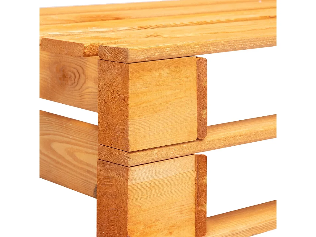 Banco de palés para jardín madera marrón miel ES14851