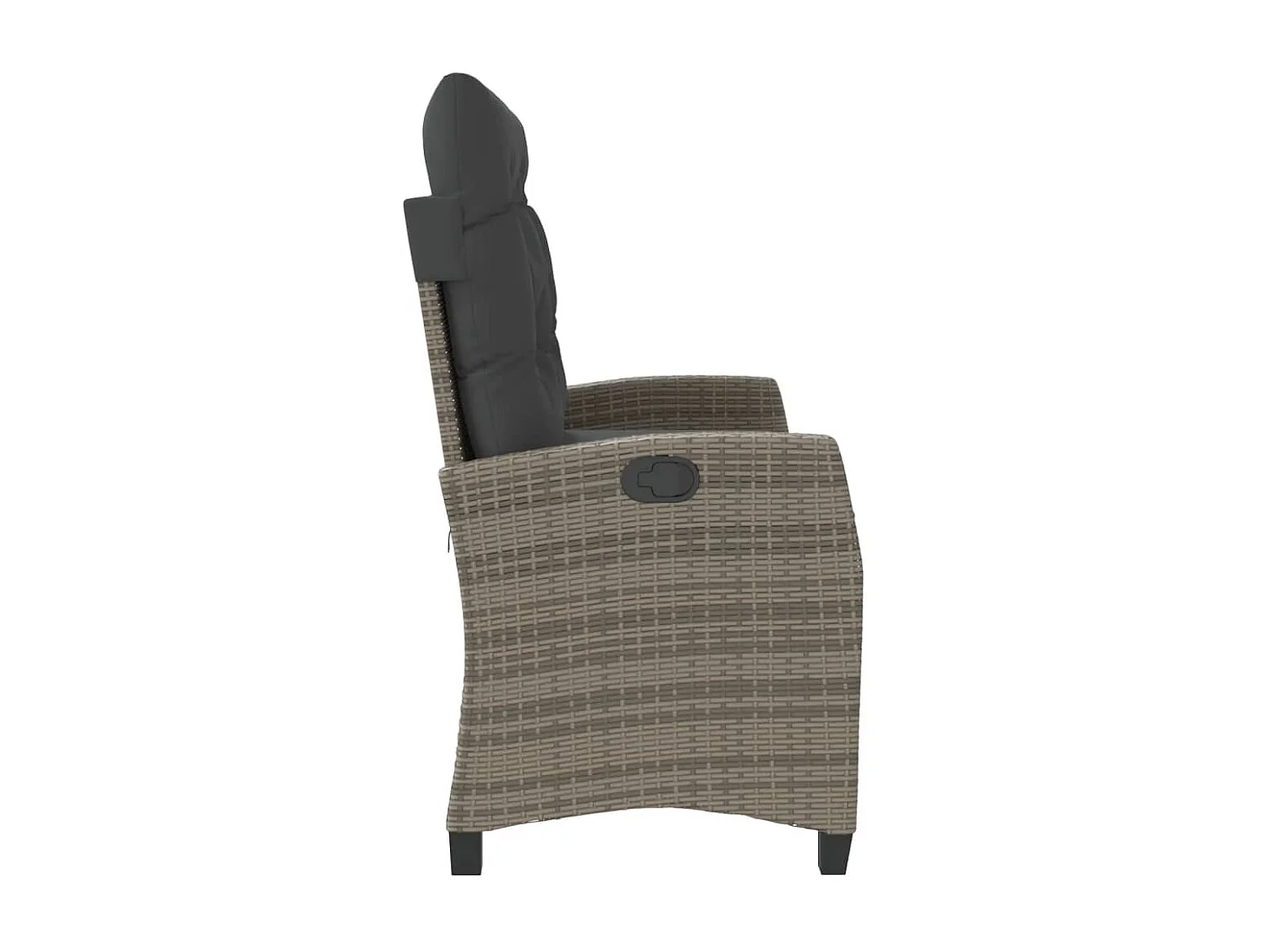 Banc inclinable de jardin avec coussins gris résine tressée REO45576