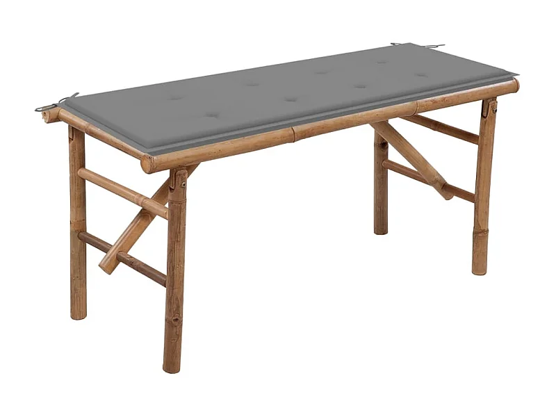 Banco de jardín plegable con cojín bambú 118 cm ES29644