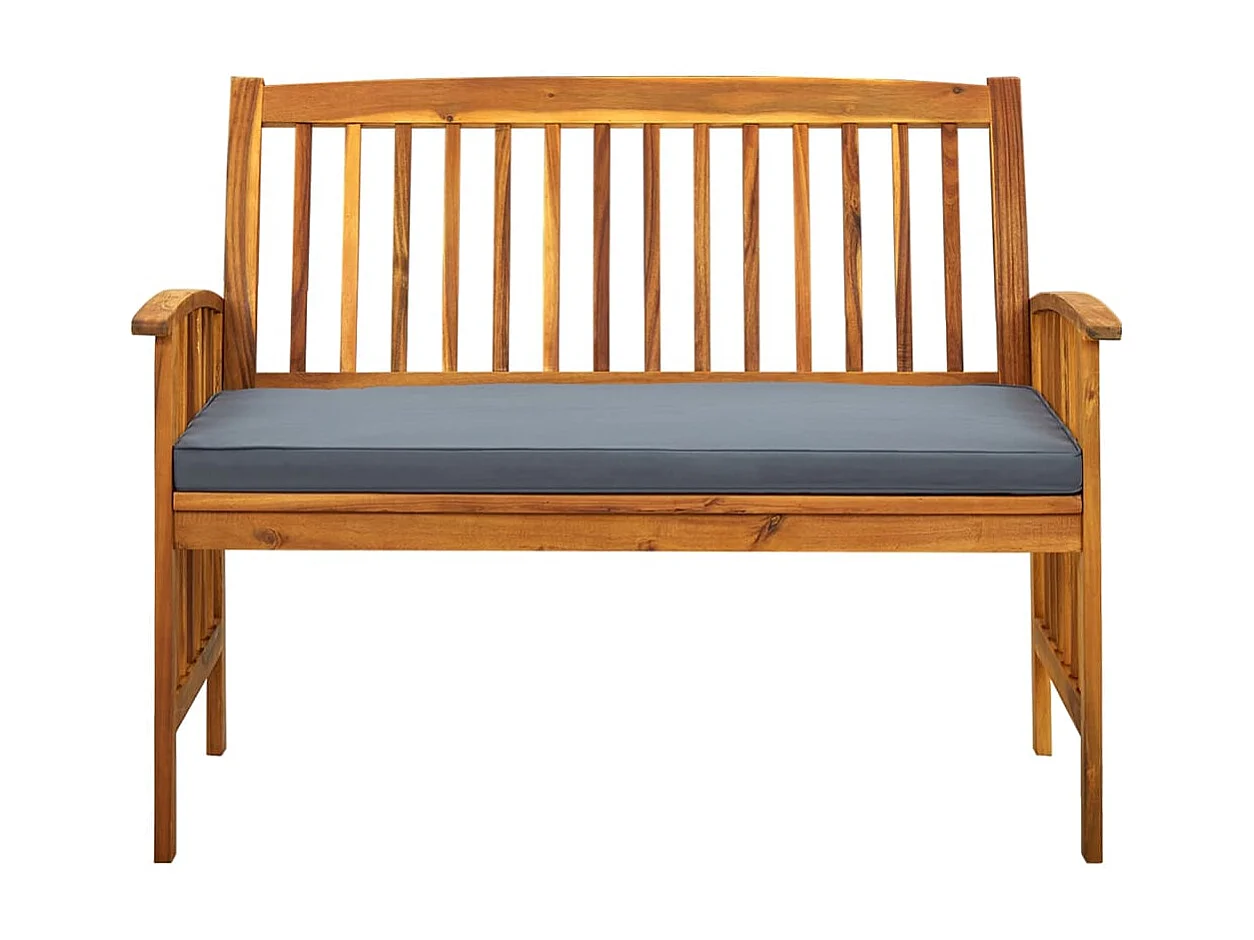 Banc de jardin avec coussin 119 cm Bois solide d'acacia REO23301