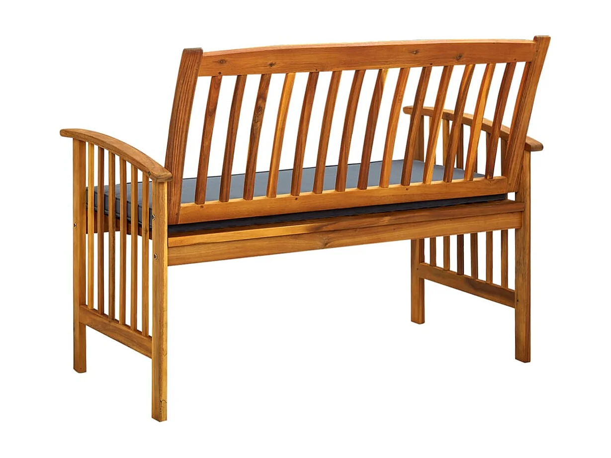 Banc de jardin avec coussin 119 cm Bois solide d'acacia REO23301