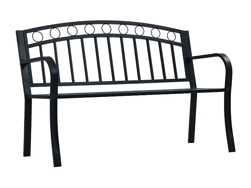 Tuinbank 125 cm staal zwart NL467688