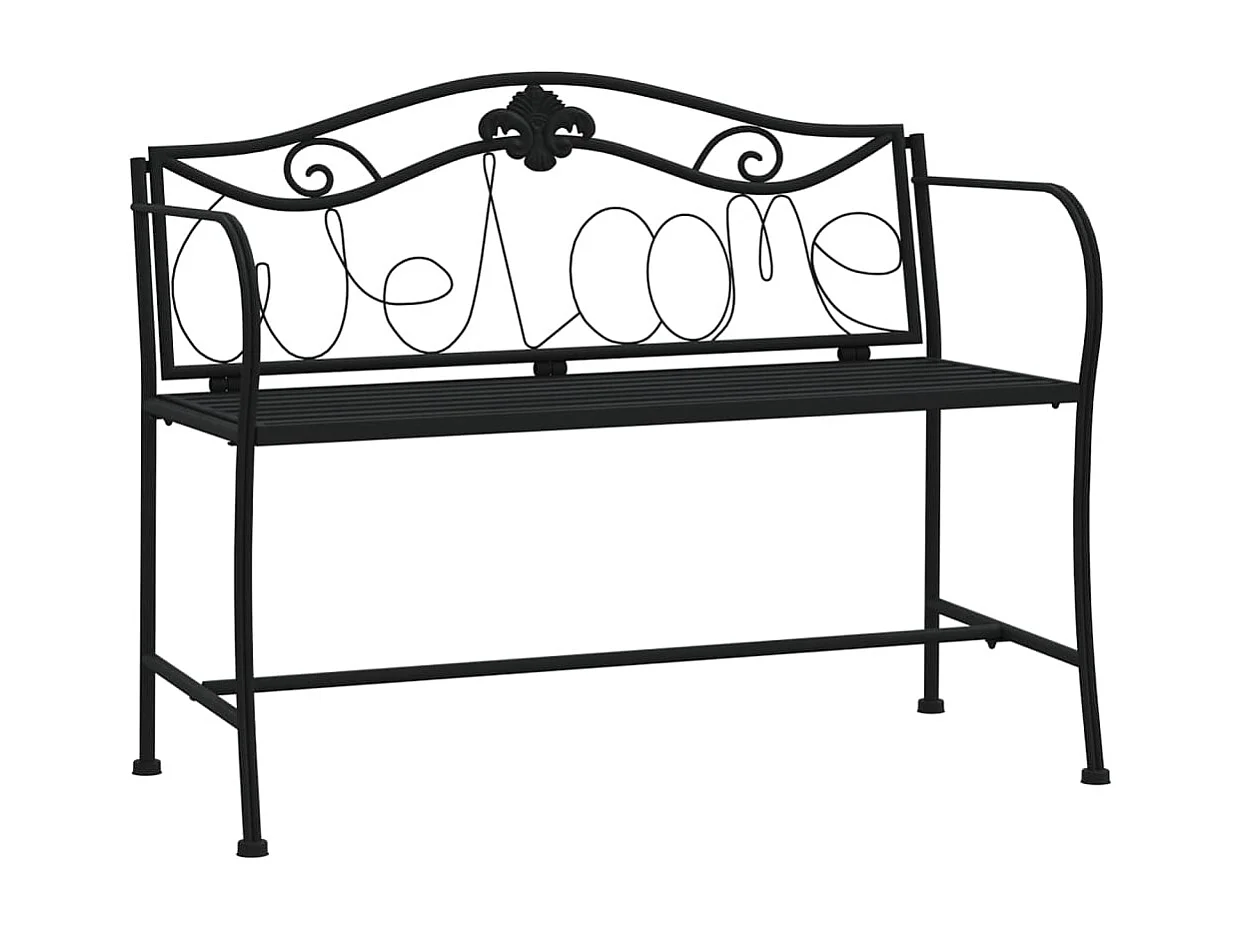 Banc de jardin 2 places 104 cm Noir Acier REO20814