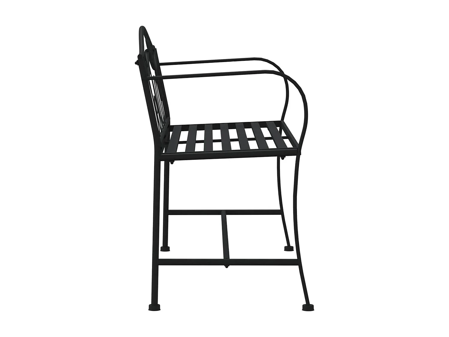 Banc de jardin 2 places 104 cm Noir Acier REO20814
