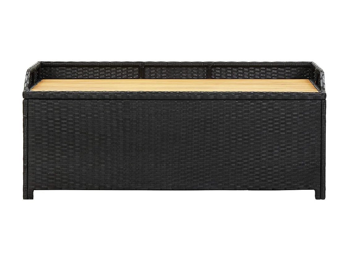 Banco de jardim c/ arrumação 120 cm vime PE preto PT504803