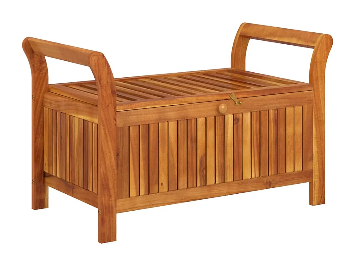 Banco de arrumação p/ jardim c/ almofadão 91 cm acácia maciça PT968839