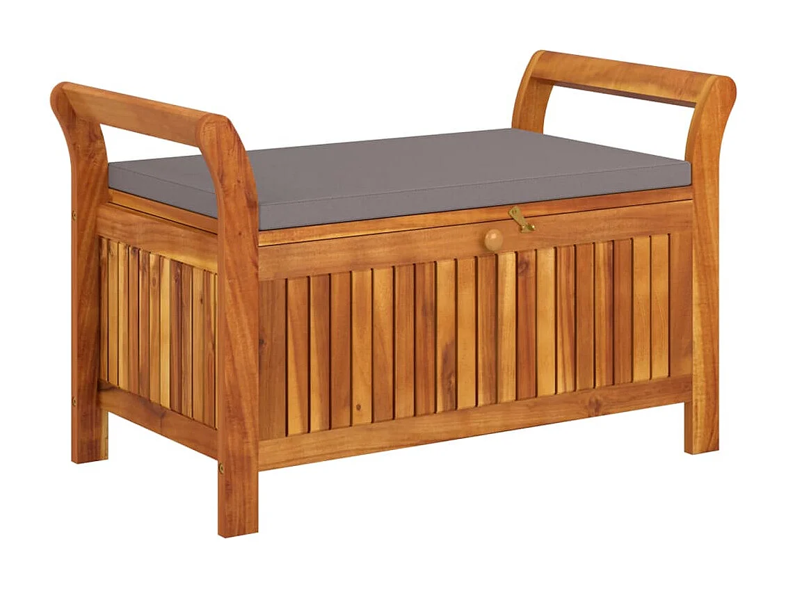 Banco de arrumação p/ jardim c/ almofadão 91 cm acácia maciça PT968839
