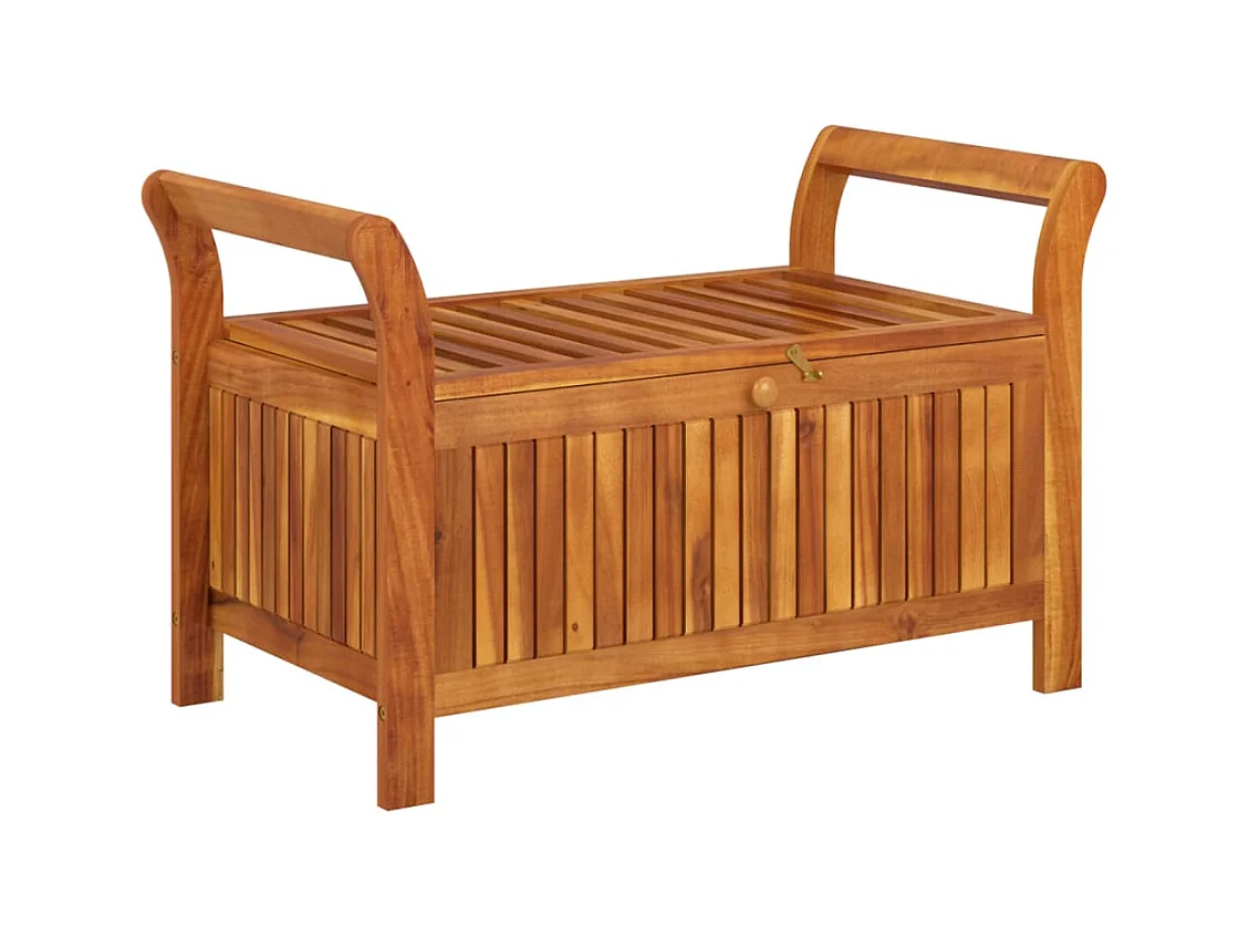 Banc de rangement de jardin avec coussin 91 cm Bois d'acacia REO92518