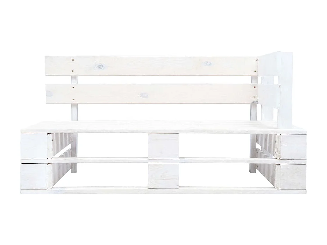 Tuinhoekbank pallet hout wit NL461881
