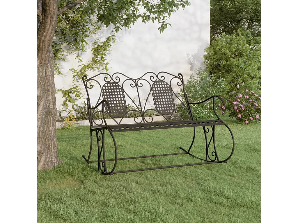 Banc à bascule 2 places 113 cm Noir Acier REO44502