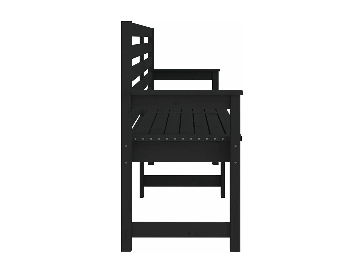 Banc de jardin noir 159,5x48x91,5 cm bois massif de pin REO15134