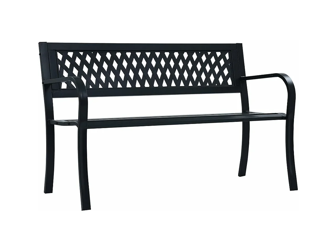 Banc de jardin 125 cm Noir Acier REO70763
