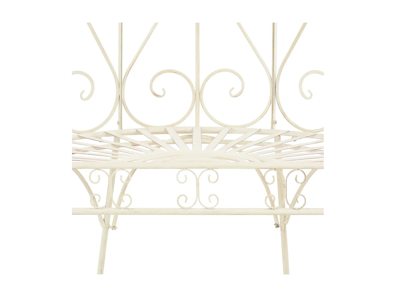 Banco de jardín metal blanco envejecido 95 cm ES10095