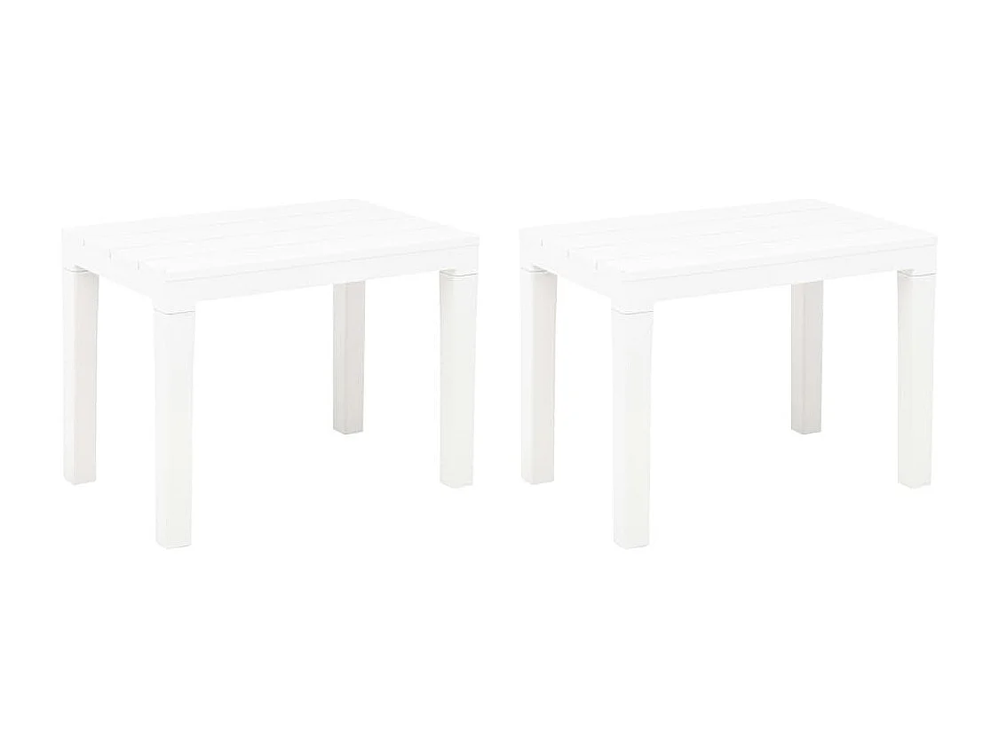 Bancs de jardin 2 pcs Blanc Plastique REO21984