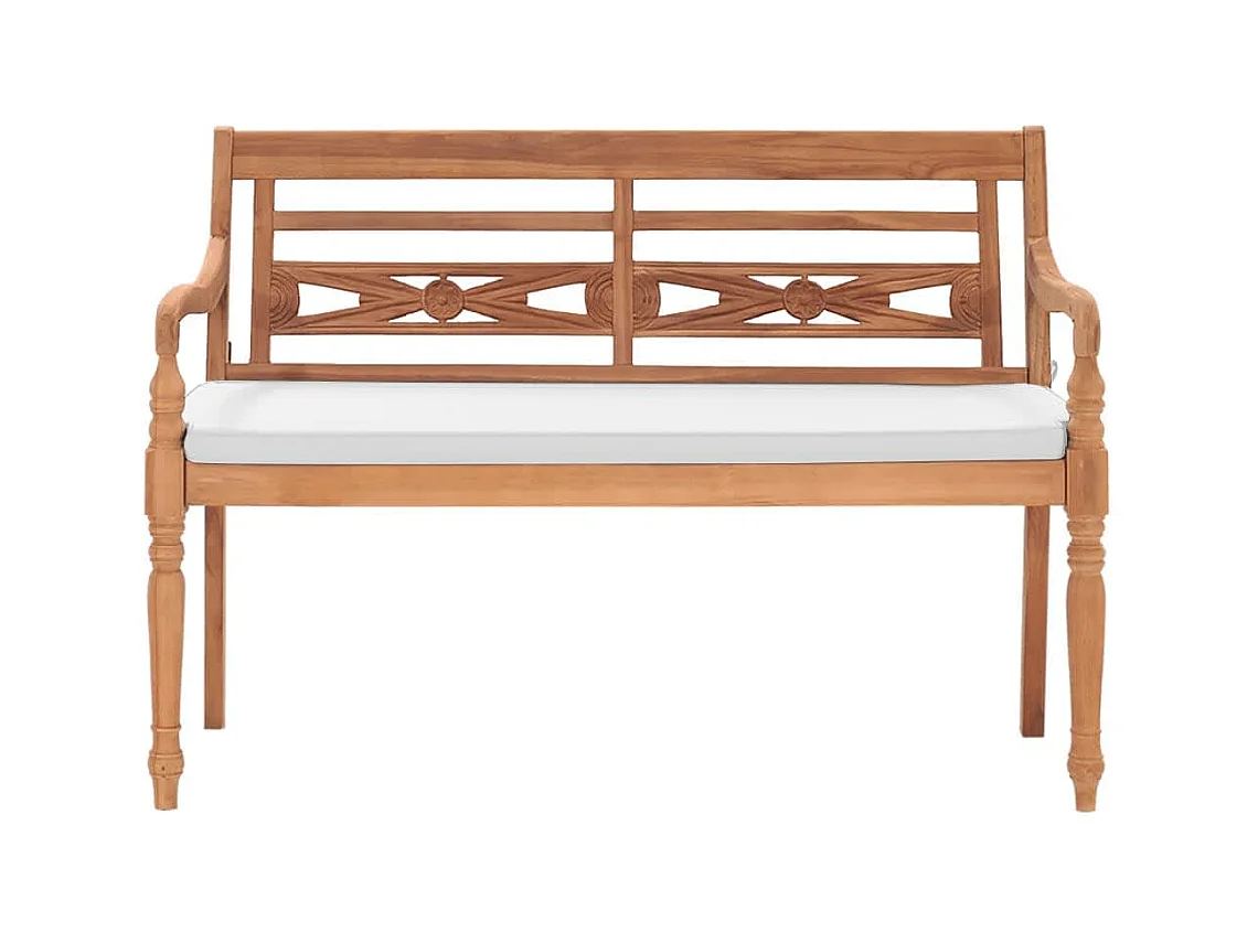 Bank Batavia met kussens 120 cm teakhout NL251349