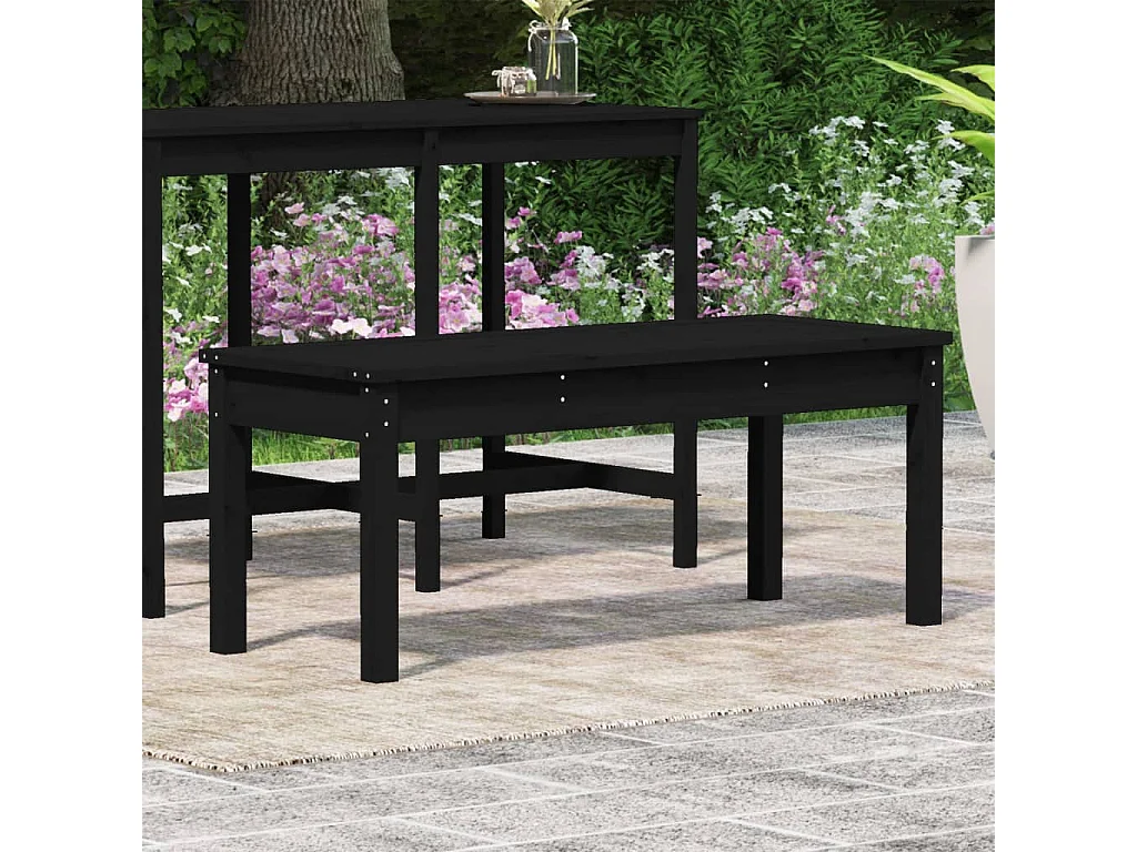 Banco de jardim 109x44x45 cm madeira de pinho maciça preto PT102312