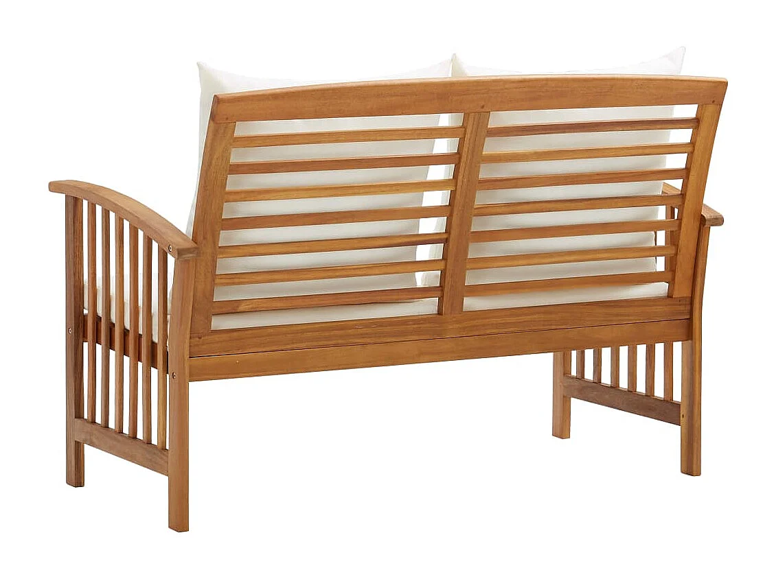 Banc de jardin avec coussins 119 cm Bois solide d'acacia REO46191