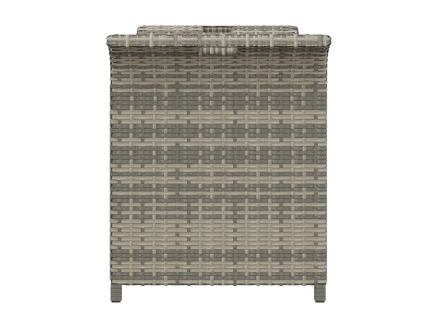 Banco de jardín con cojín ratán sintético gris 116x46x57 cm ES37822