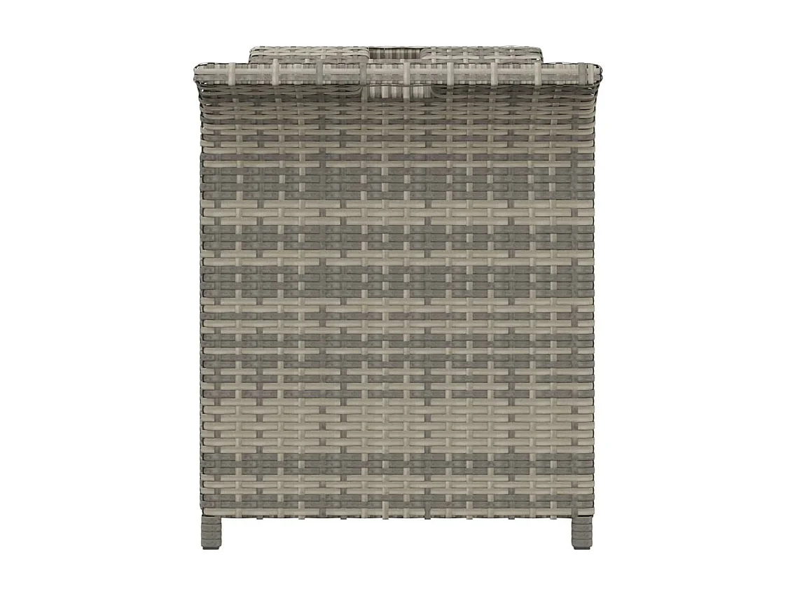 Banc de jardin avec coussin gris 116x46x57 cm résine tressée REO78913