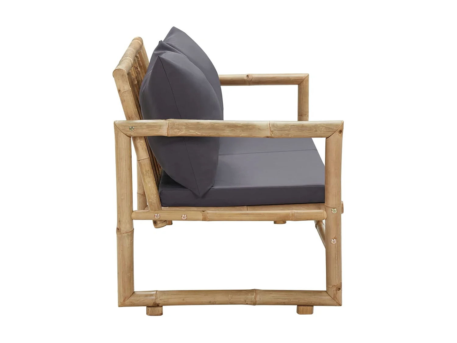 Banc de jardin avec coussins 115 cm Bambou REO55443