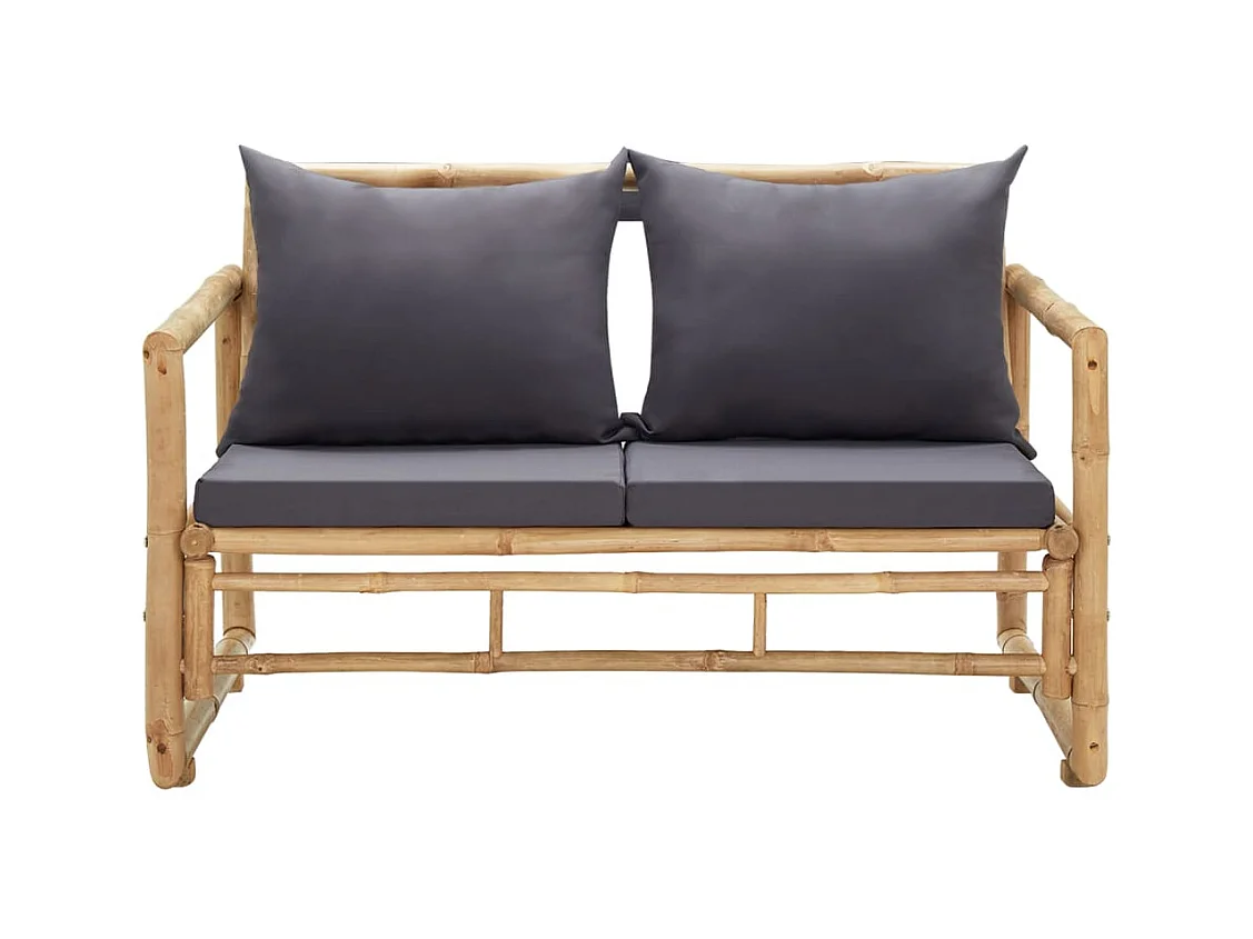 Tuinbank met kussens 115 cm bamboe NL974883