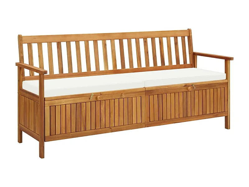 Banc de rangement avec coussin 170 cm Bois d'acacia solide REO56839