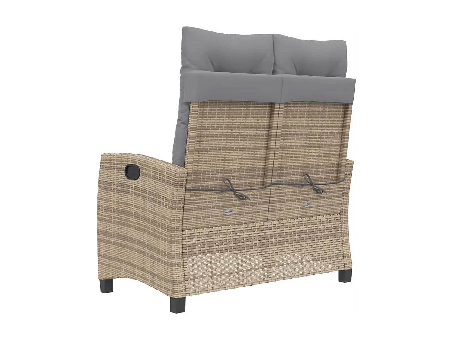 Banc inclinable de jardin avec coussins beige résine tressée REO91421