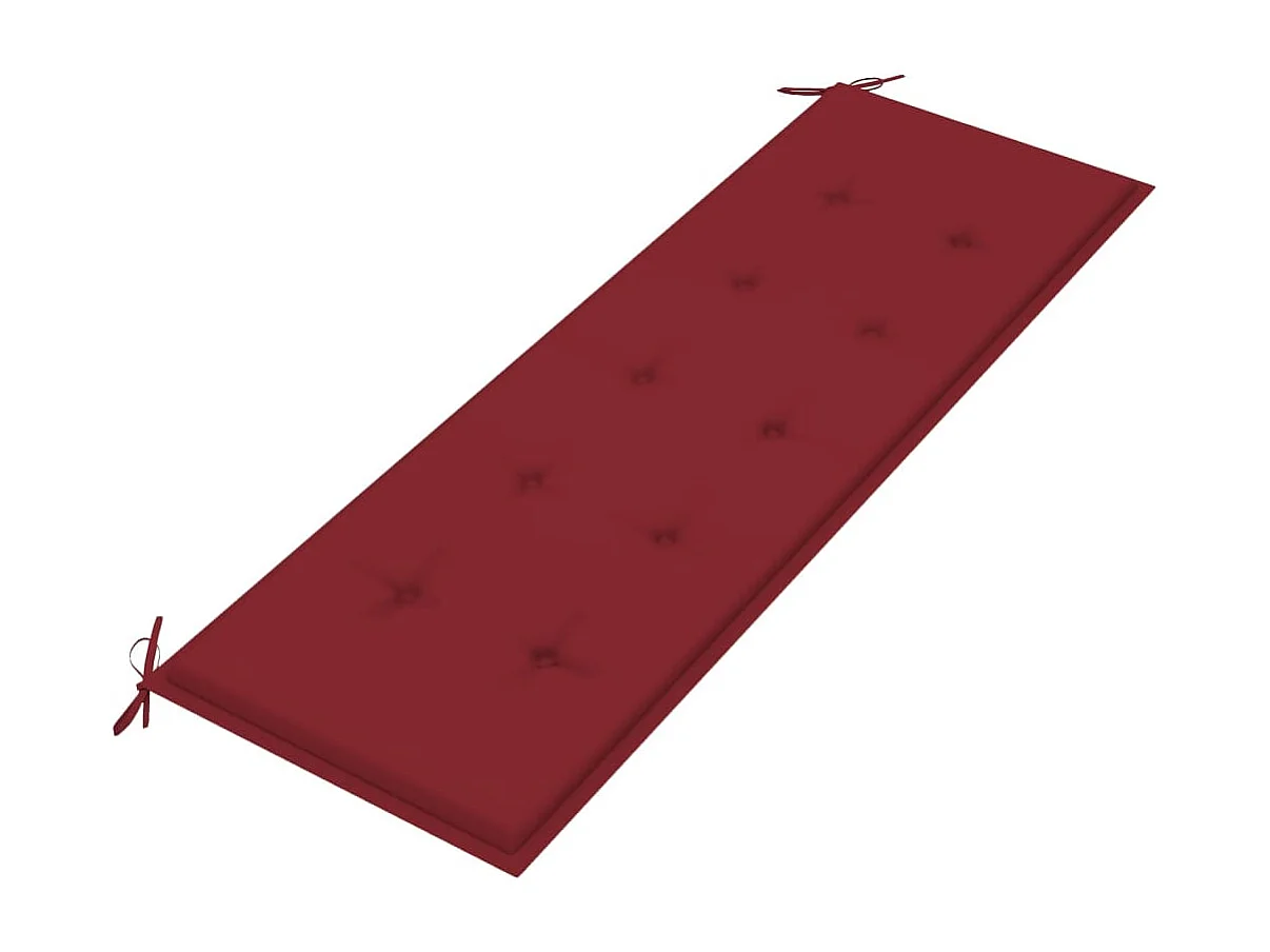 Banc Batavia avec coussin rouge bordeaux 150cm Bois teck massif REO13219