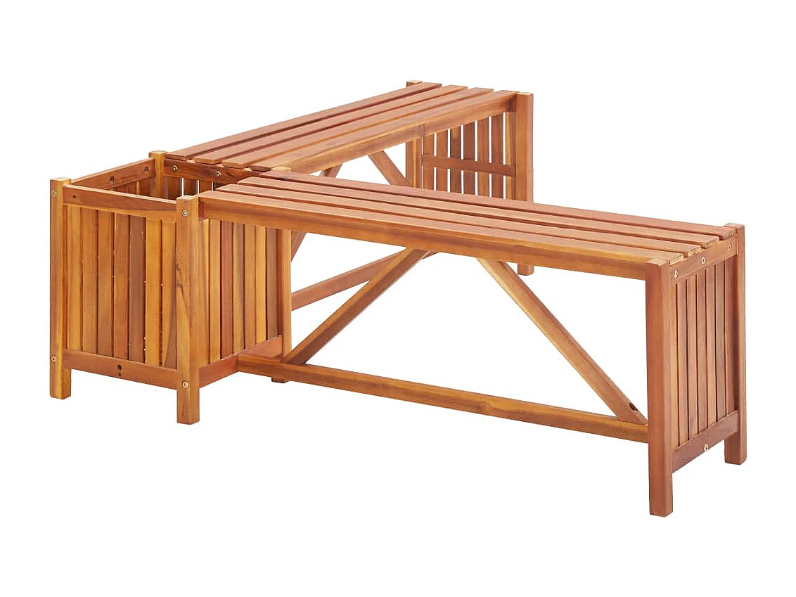 Banc de jardin et jardinière 117x117x40 cm Bois solide d'acacia REO59895