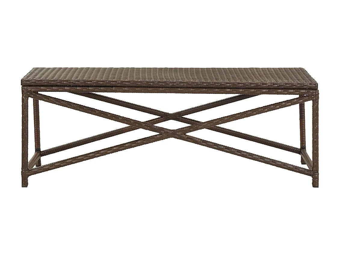 Banc de jardin 120 cm Résine tressée Marron REO22212