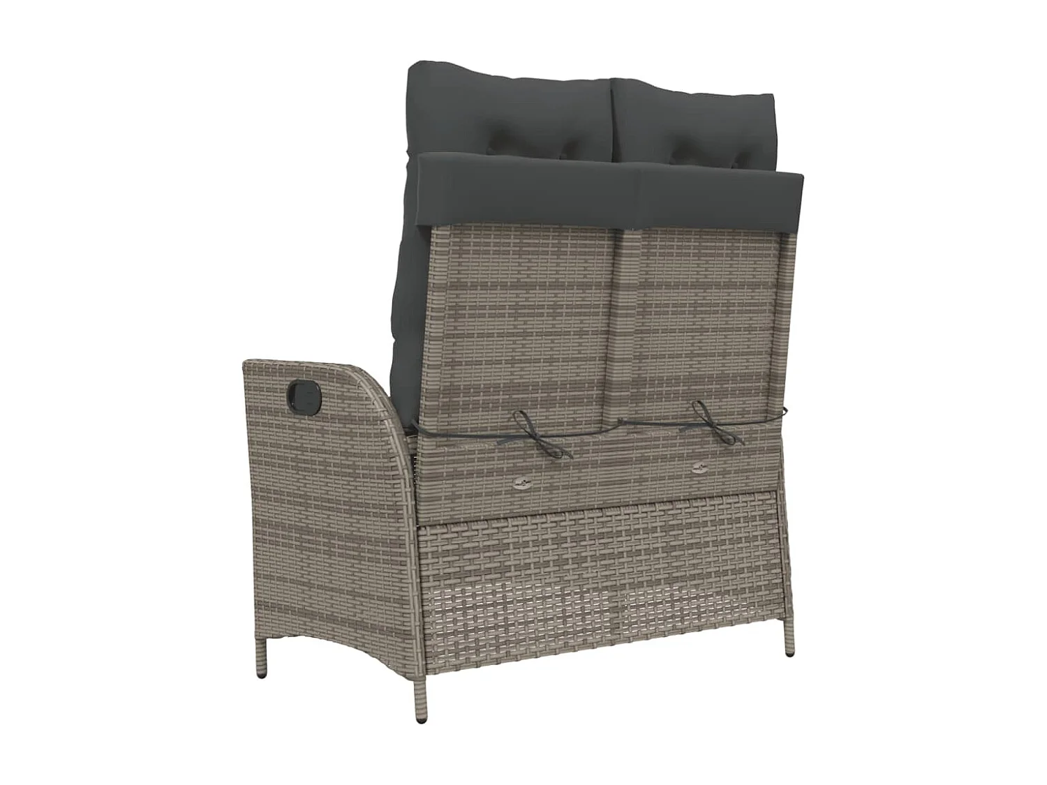 Banc inclinable de jardin avec coussins gris résine tressée REO33506