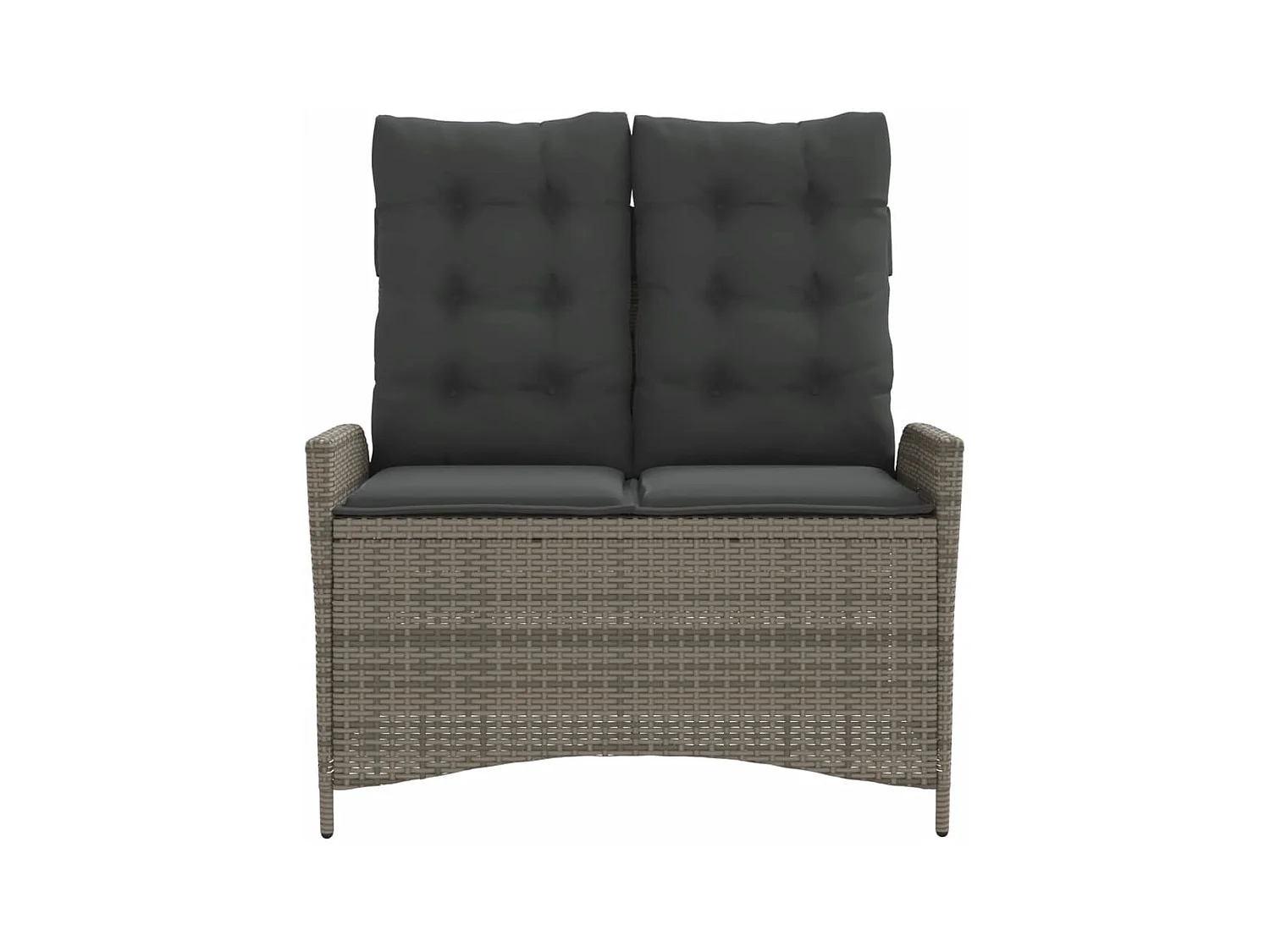 Tuinbankje verstelbaar met kussens poly rattan grijs NL992612