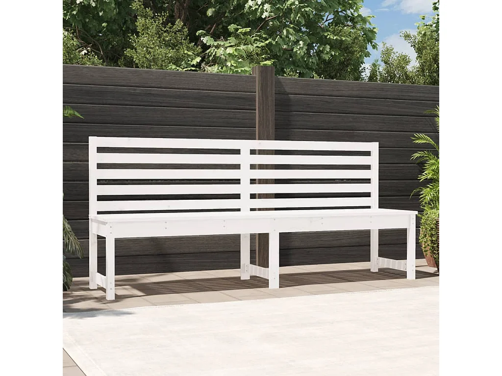 Tuinbank 201,5 cm massief grenenhout wit NL636910