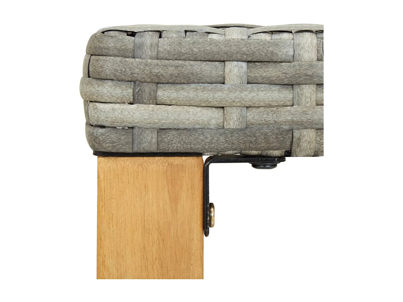 Banc de jardin 120 cm Gris Résine tressée et bois d'acacia REO60625