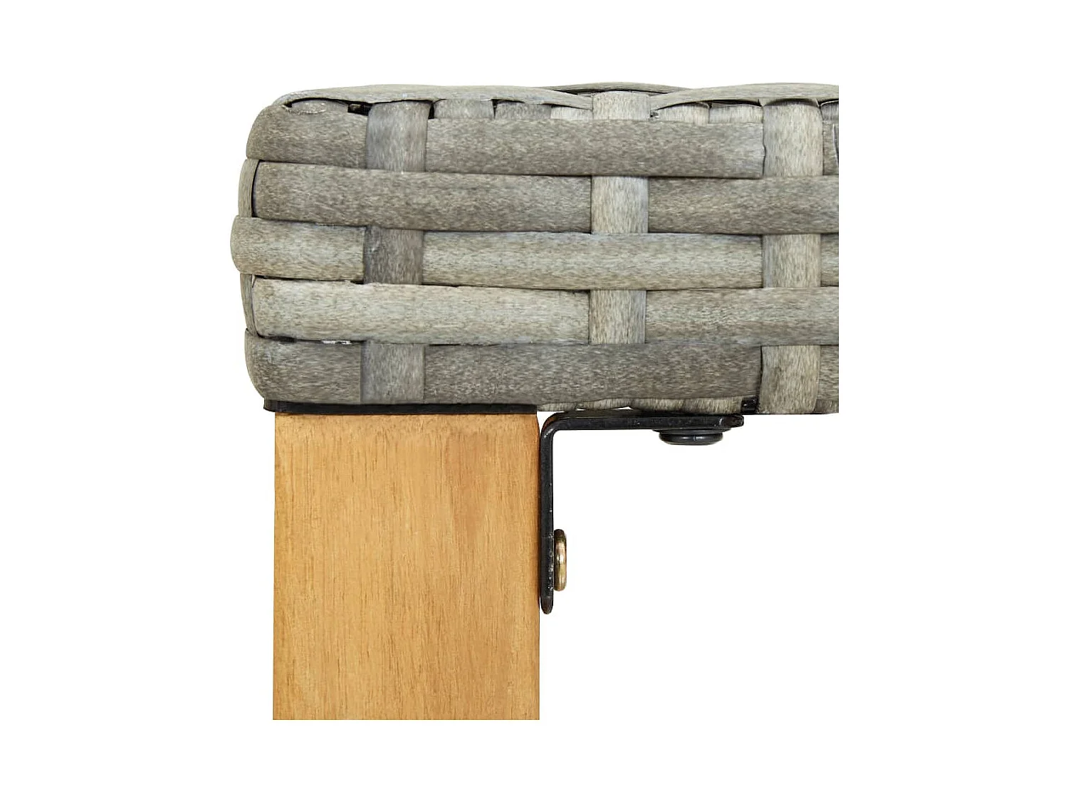 Banc de jardin 120 cm Gris Résine tressée et bois d'acacia REO60625