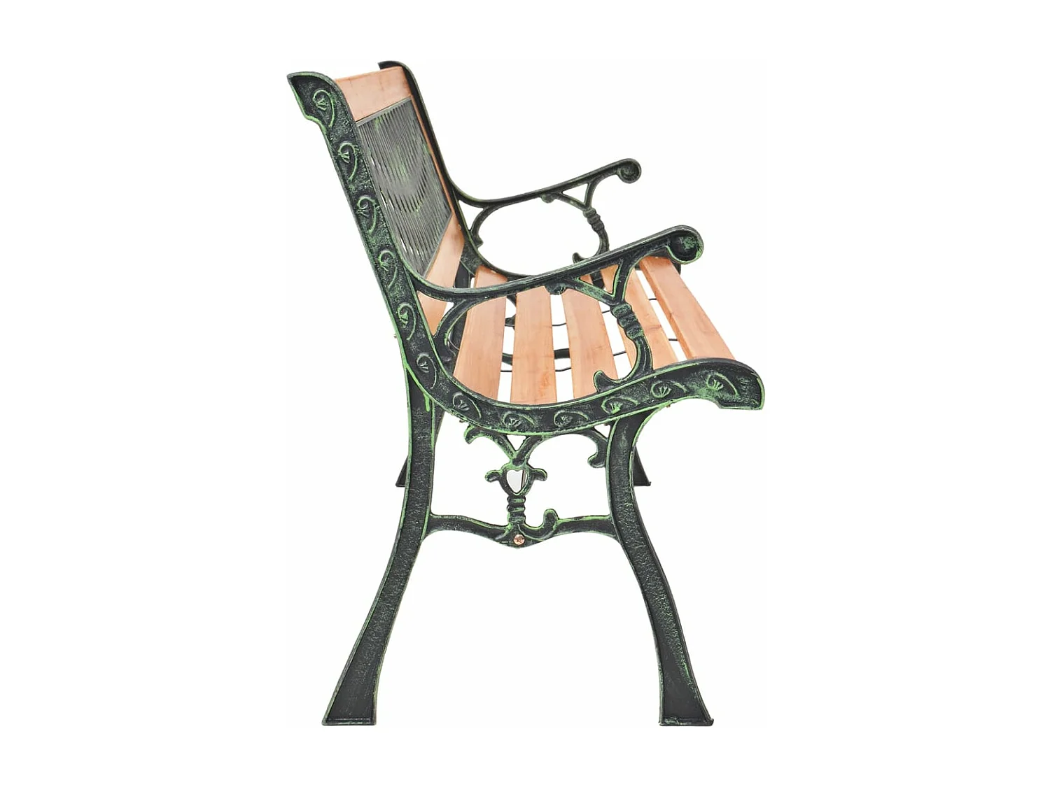 Banco de jardín hierro fundido y madera maciza de abeto 116 cm ES76555