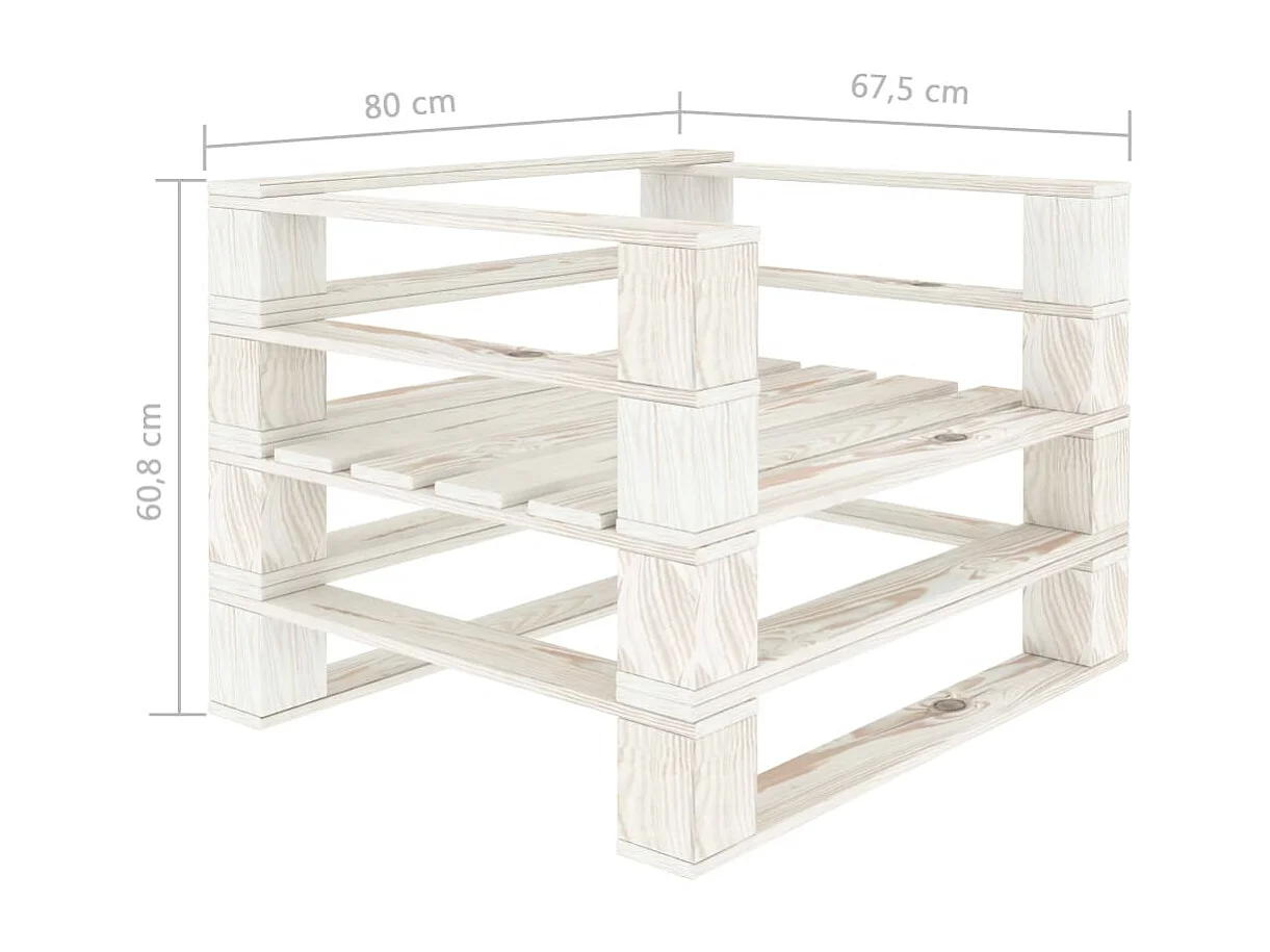 Tuinfauteuil pallet hout wit NL349993