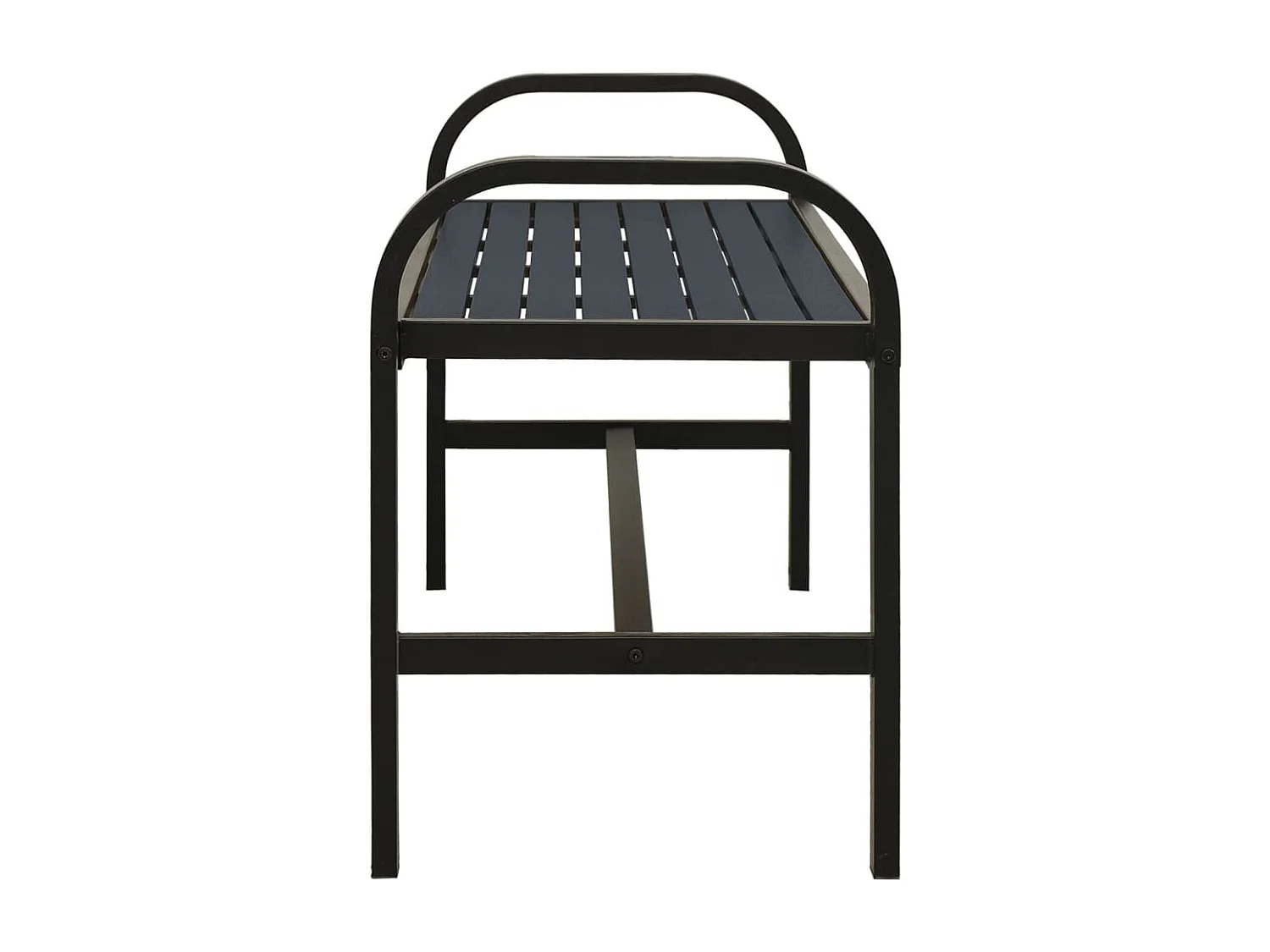 Banc de jardin 124,5 cm acier et WPC noir REO59893