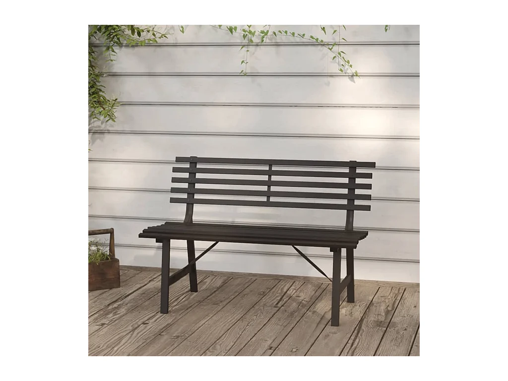 Banc de jardin 110 cm Acier Noir REO41856