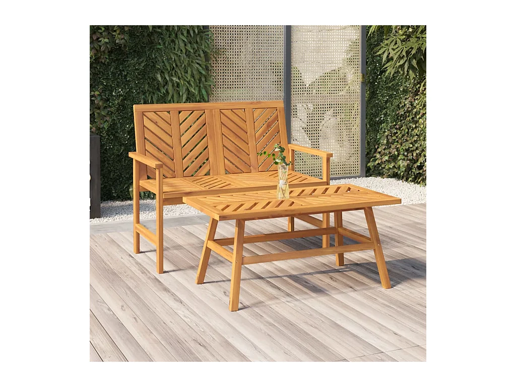 Ensemble de salon de jardin 2 pcs bois d'acacia solide REO70106