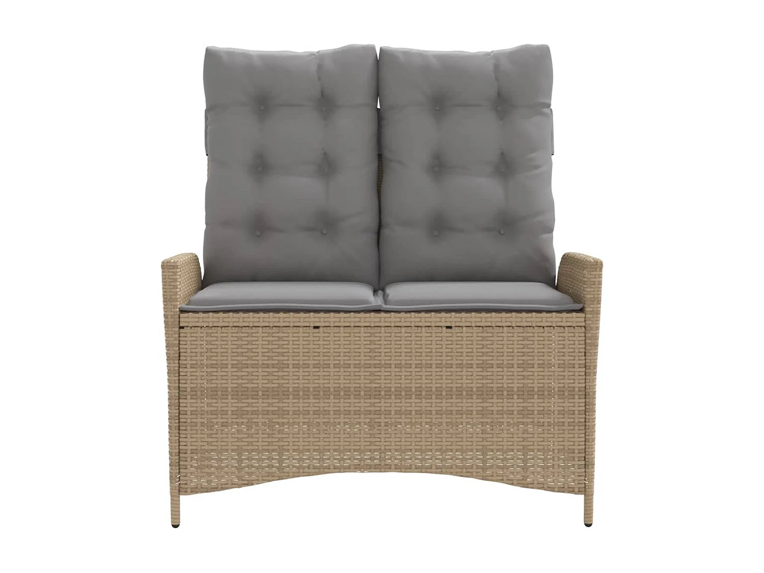 Banc inclinable de jardin avec coussins beige résine tressée REO42812